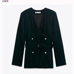 Zara Women's Green Velvet Jacket